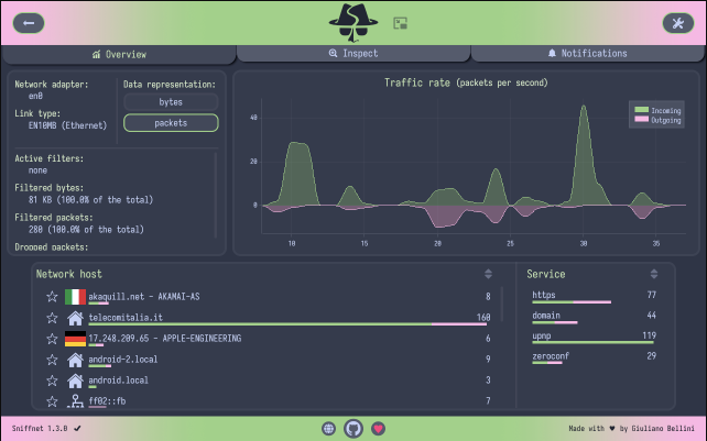 🐻 Un jour, un logiciel Libre : jour 3

🔎 Sniffnet : un outil pour surveiller le trafic Internet. Il permet d'inspecter les connexions en temps réel et d'identifier les protocoles et services utilisés.