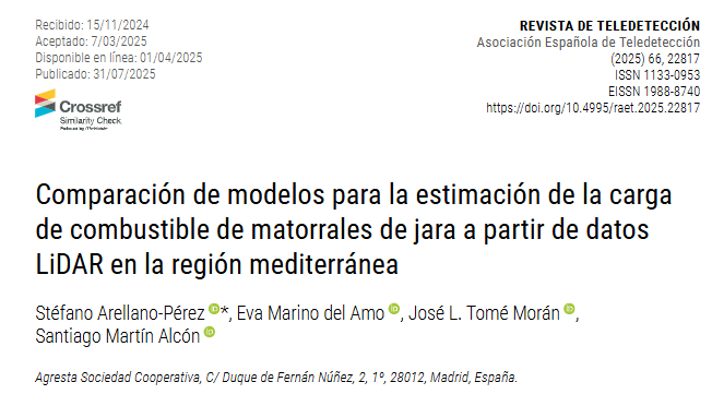 Publicado un artículo, ligado al <a href="/Goesjara/">ESjara</a>, en la Revista #Teledetección de <a href="/AET_asociacion/">Asociación Española de Teledetección</a>

"Comparación de modelos para la estimación de la carga de combustible de matorrales de jara a partir de datos #LiDAR en la región mediterránea"

📑 polipapers.upv.es/index.php/raet…