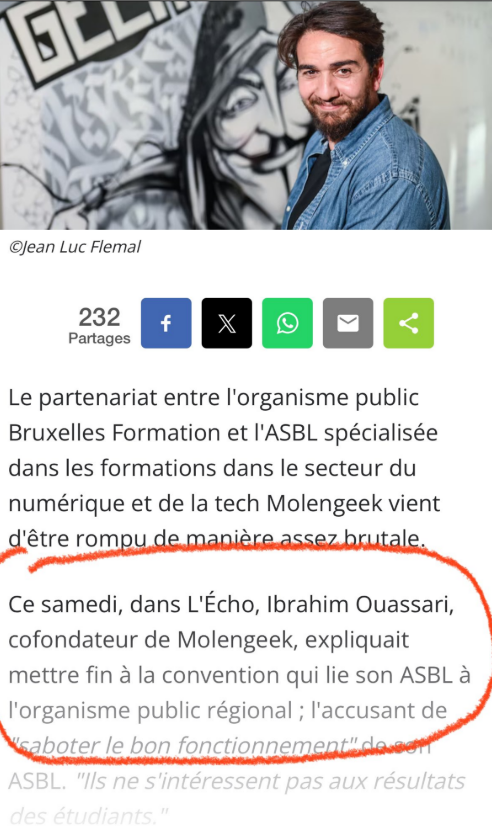 xpetrum's tweet photo. Prenons un cas très simple.

📰 Article1 : Ibrahim Ouassari déclare que c’est lui qui met fin à la convention avec Bruxelles Formation
📰 Article2 : Bruxelles Formation affirme que c’est eux qui ont rompu la collaboration
- On demande simplement : qui dit vrai ?
- Faits publics https://t.co/wHpjV8ARRh