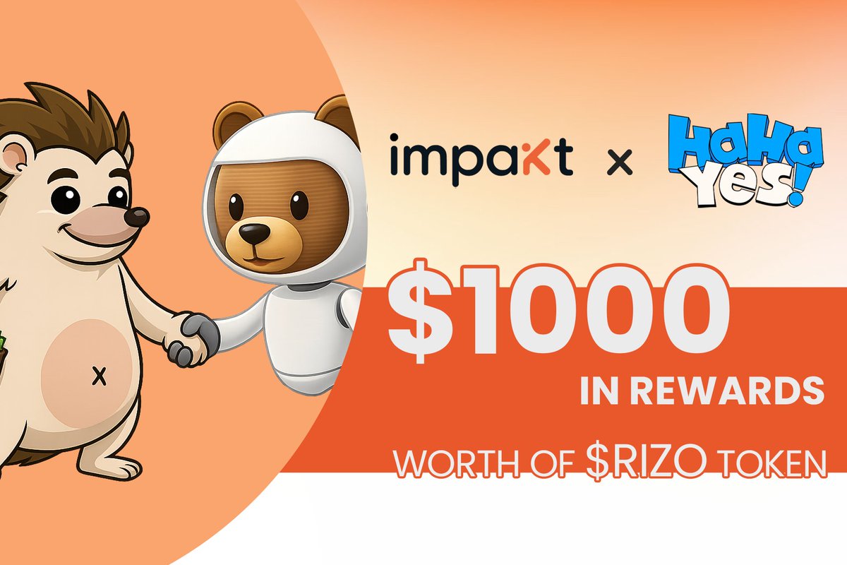 Impakt - AI Agent for Fitness (@impaktofficial) on Twitter photo Impakt AI x HaHaYes Giveaway 🎉
We are happy to announce our partnership with <a href="/hahayesonsol/">HahaYes, Tesla's Hedgehog Mascot</a>
Together with Everyday Heroes, we’re here to join $RIZO - the Tesla meme token, spreading value, good vibes, and impaktful fitness.
🏆 Prize: Winner gets $1000 worth in $RIZO tokens Impakt AI x HaHaYes Giveaway 🎉
We are happy to announce our partnership with <a href="/hahayesonsol/">HahaYes, Tesla's Hedgehog Mascot</a>
Together with Everyday Heroes, we’re here to join $RIZO - the Tesla meme token, spreading value, good vibes, and impaktful fitness.
🏆 Prize: Winner gets $1000 worth in $RIZO tokens