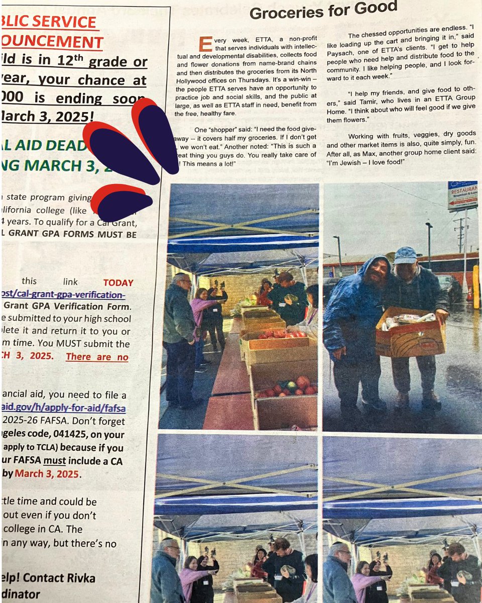 EttaOrg's tweet image. Distributing groceries for good! 😊 #TheLAJewishHome highlighted our Free Produce Thursdays at #ETTA Headquarters, where our #DayProgram participant Paysach shared, "I like helping people and I look forward to it each week.”