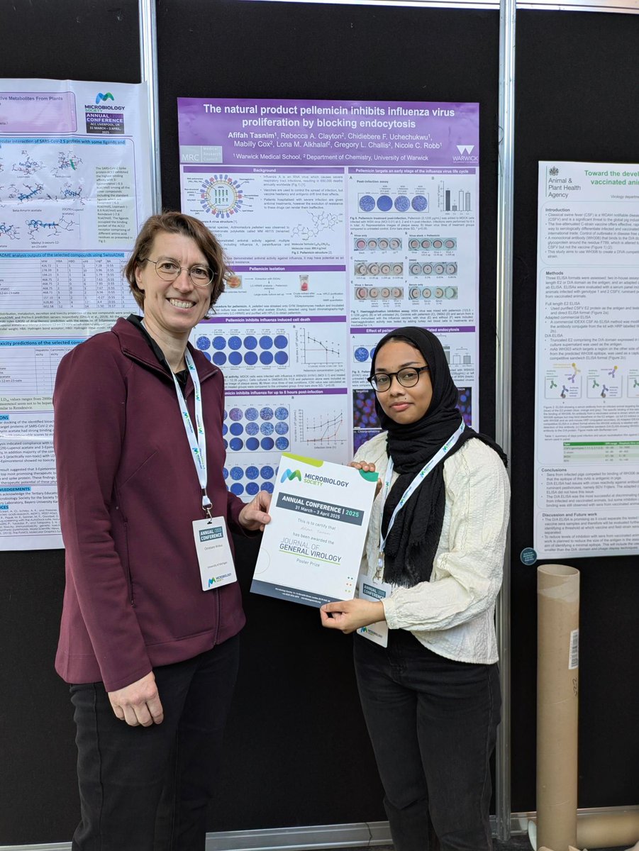 Congratulations to the Poster Prize Winners at #Microbio25 Poster Block A:

- Microbial Genomics poster prize winners: Sarah Cameron and Modupeh Betts
- Access Microbiology poster prize winner: Luke Haddock
