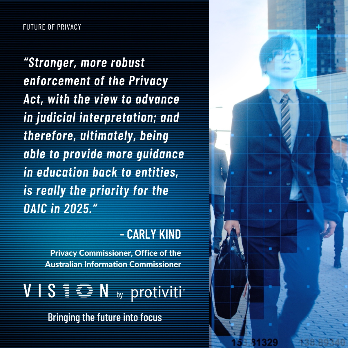 Australia's Privacy Commissioner Carly Kind breaks down the new rules in the Australia Privacy Act with #VISIONbyProtiviti. Watch the interview now: ow.ly/K20F50Vtxaa #Protiviti #FutureOfPrivacy