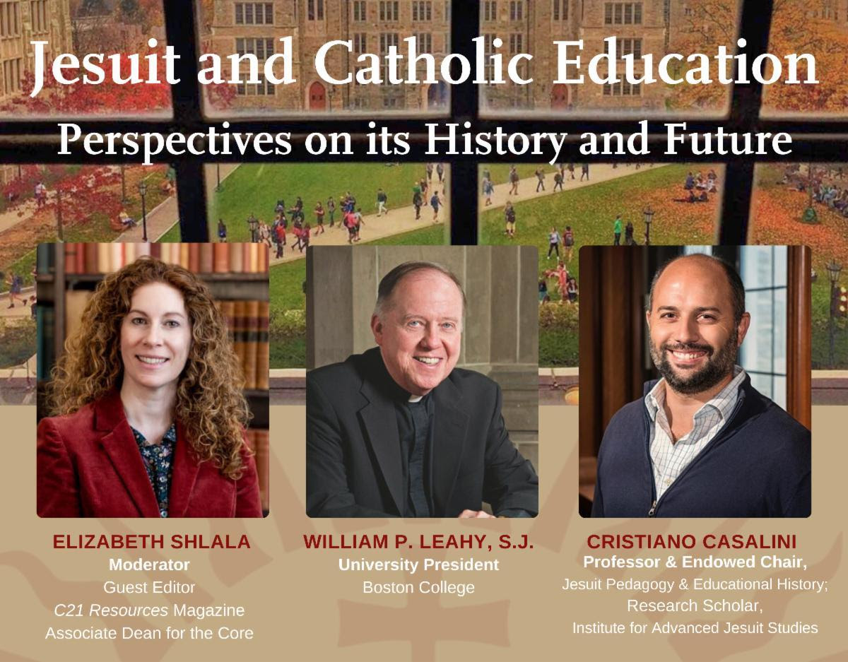 Boston College (@bostoncollege) on Twitter photo Join <a href="/C21Center/">The C21 Center at Boston College</a> for a conversation on the history and
future of Jesuit, Catholic liberal arts education.
University President William P. Leahy, SJ, & @BCLynchSchool Professor Cristiano Casalini will serve as panelists and Elizabeth Shlala will moderate. on.bc.edu/C21CenterEvent… Join <a href="/C21Center/">The C21 Center at Boston College</a> for a conversation on the history and
future of Jesuit, Catholic liberal arts education.
University President William P. Leahy, SJ, & @BCLynchSchool Professor Cristiano Casalini will serve as panelists and Elizabeth Shlala will moderate. on.bc.edu/C21CenterEvent…