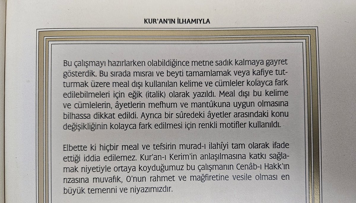 "Kur'an'ın İlhamıyla"nın mahiyeti hakkında sorular geldi; şu satırlar açıklayıcı olacaktır: