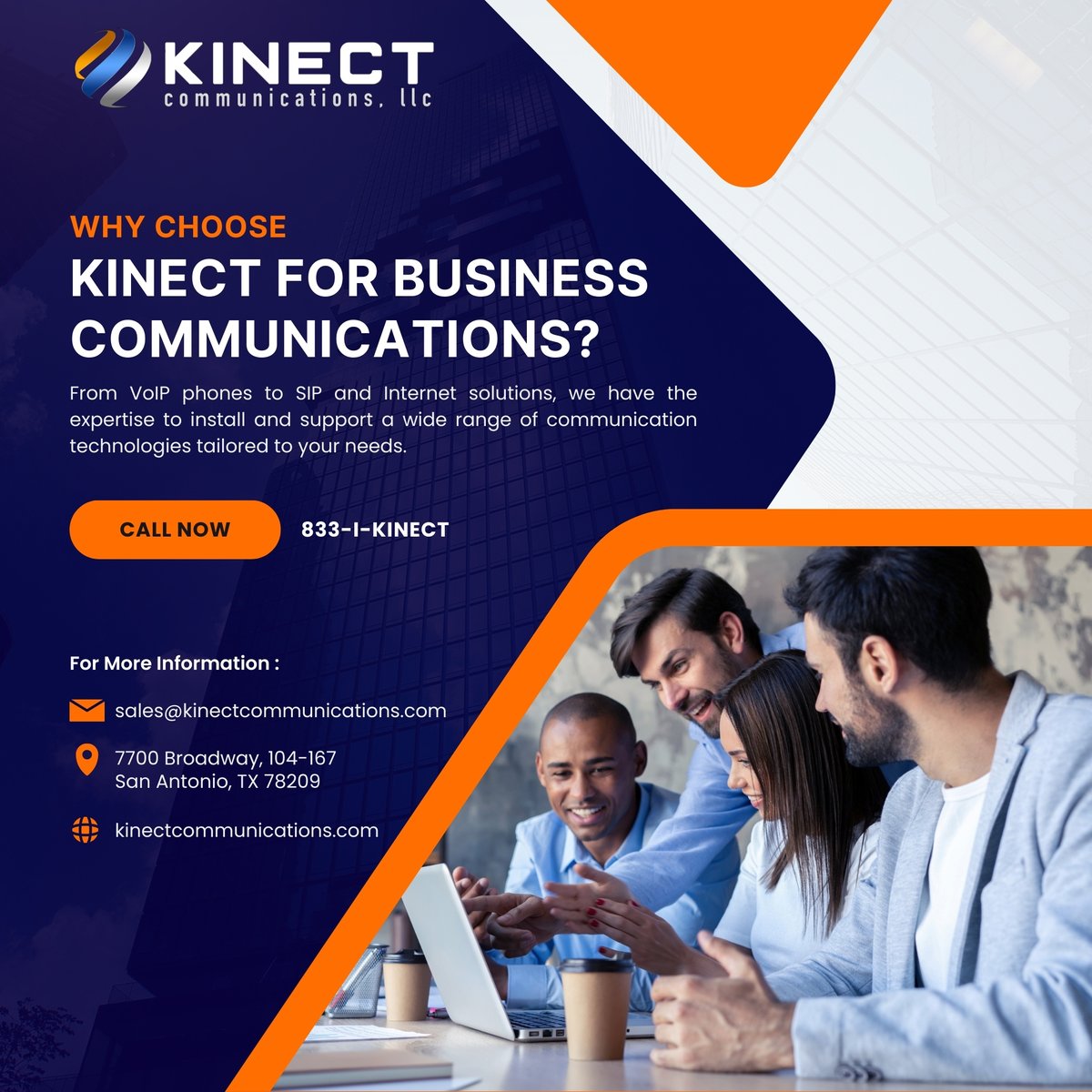 🌐 Looking for a Communications Partner You Can Trust?

We’re not just a provider—we’re your technology partner. Let's build something smarter, together. 
833-i-Kinect hubs.la/Q03fjxqz0

#ChooseKinect #BusinessSolutions #TechPartner #KinectCommunications #ReliableService