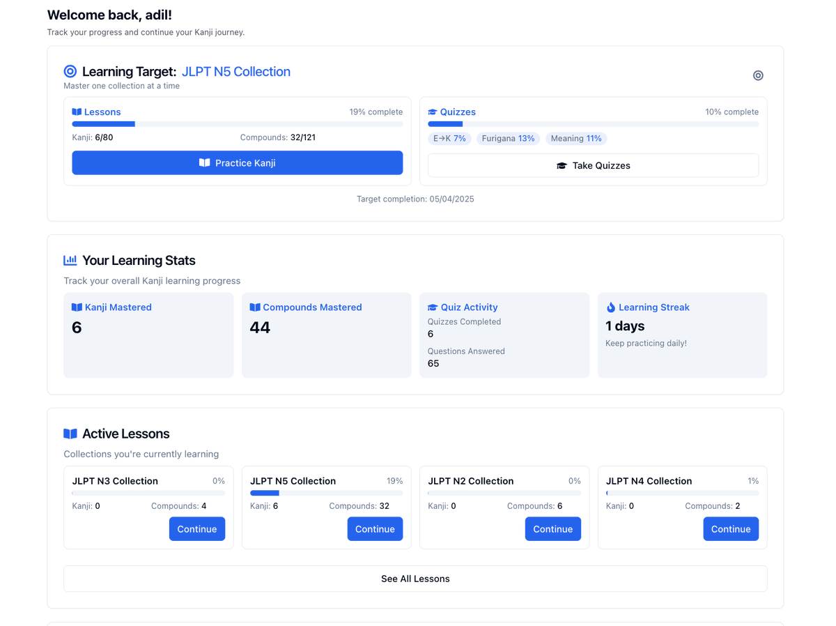 AdilMouja's tweet photo. How I built a Japanese Kanji learning app @KanjiMasterAI  using AI-assisted coding (@cursor_ai  + @AnthropicAI), despite minimal React/Next.js experience. From idea to launch in weeks! Below is the story 👇
https://t.co/N7Q3ZUsOrA

Tech stack: @nextjs , @supabase , @stripe , @vercel