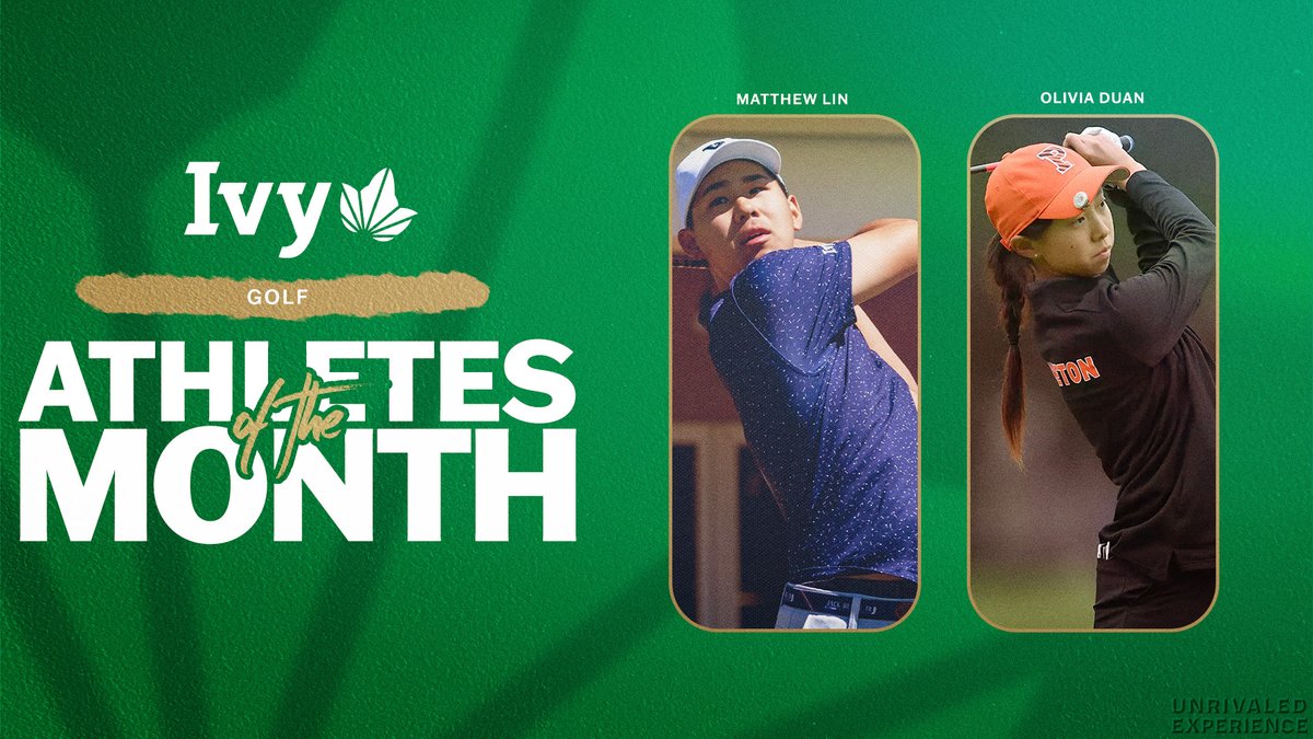 A number of Ivy League golfers won medalist honors throughout March as the Ivy League golf championships are right around the corner. Individually, <a href="/YaleMGolf/">Yale Men's Golf</a>'s Matthew Lin and <a href="/Princeton_WGolf/">Princeton Women's Golf</a>'s Olivia Duan claimed this month's honors. 🌿⛳️

📰 » ivylg.co/GOLF040325