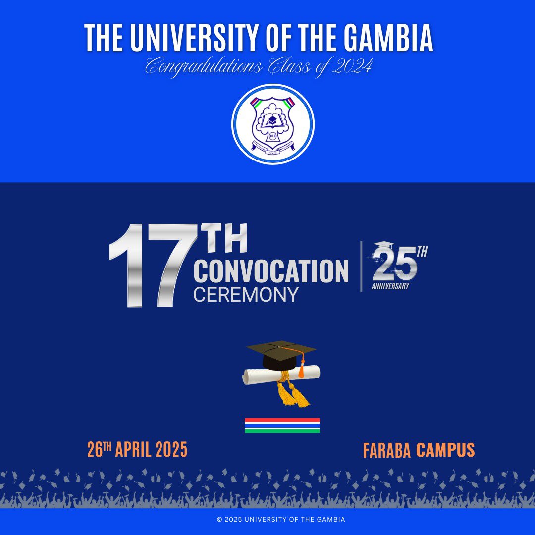 UniOfGambia's tweet photo. It’s almost time to celebrate achievements! 🎓
#utgconvocation https://t.co/sLSJhAync6