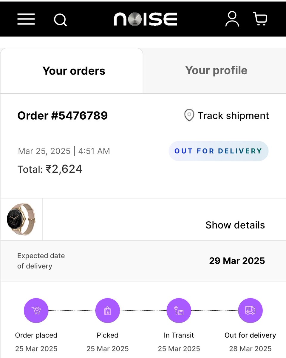 Rahul1116411's tweet photo. @gonoise 
I am customer i paid money i am not getting my order delivered,delayed by 5 days for customer care,delivery partner i amjustlike joke Mycall is fun for them,multiple complaint done,no response.
#Takestrictaction
#shamekaro
#customercheated 
@titanwatches 
#boycottnoise https://t.co/uqtYj8eHVc