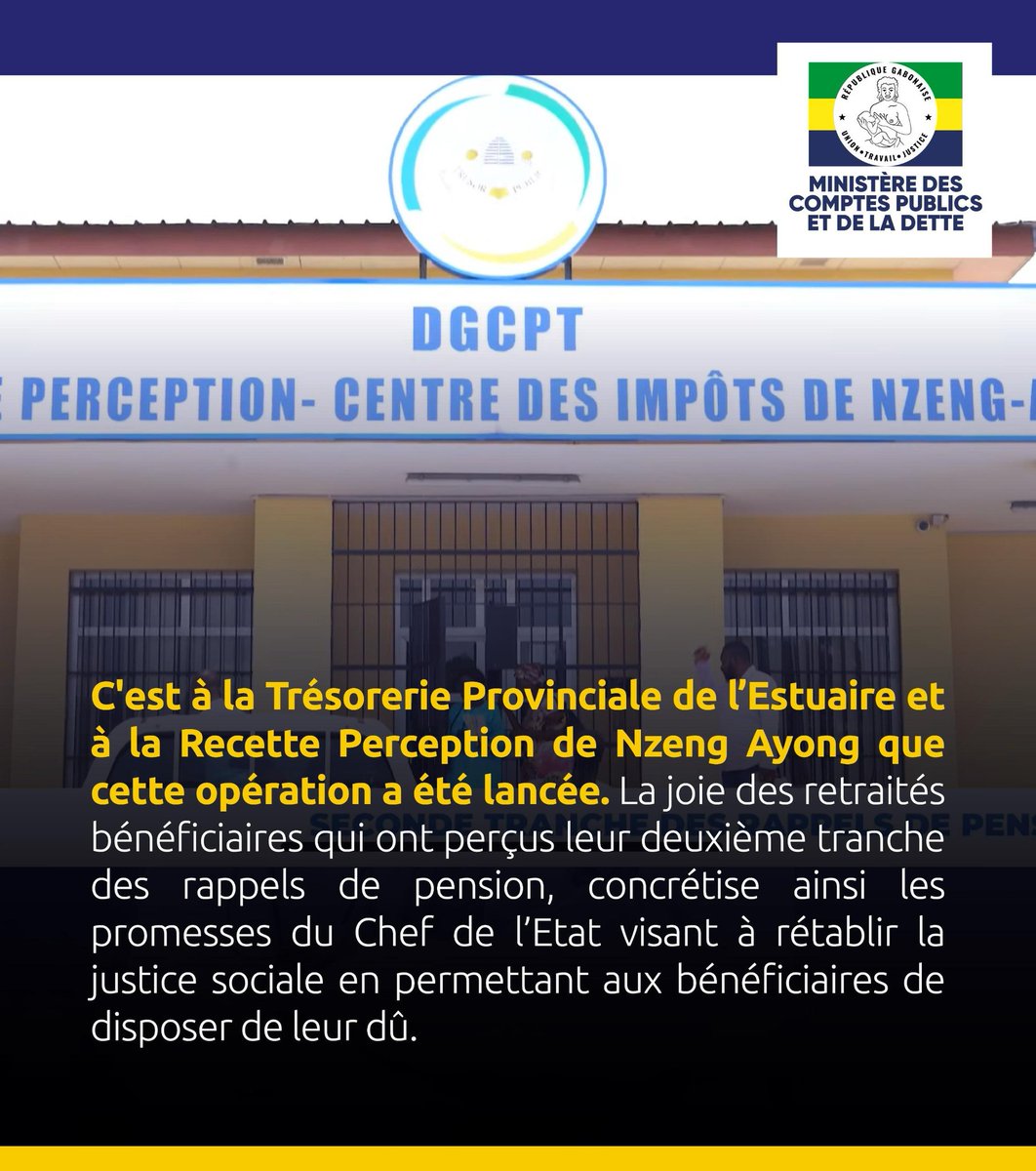 [𝐏𝐀𝐈𝐄𝐌𝐄𝐍𝐓 𝐃𝐄𝐒 𝐑𝐀𝐏𝐏𝐄𝐋𝐒 𝐃𝐄 𝐏𝐄𝐍𝐒𝐈𝐎𝐍𝐒 : 𝟐𝐄̀𝐌𝐄 𝐏𝐇𝐀𝐒𝐄 𝐃𝐄 𝐋’𝐎𝐏𝐄́𝐑𝐀𝐓𝐈𝐎𝐍]

Le Ministère des Comptes Publics et de la Dette poursuit son engagement en faveur du bien-être des retraités du secteur public.