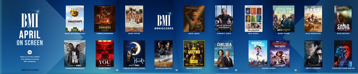 #BMIonScreen🍿 Catch new releases by #BMIComposers <a href="/mmothersbaugh/">Mark Mothersbaugh</a>, <a href="/IanArber/">Ian Arber</a>, <a href="/Sherri_Chung/">Sherri Chung</a>, <a href="/markisham/">Mark Isham</a>, @riveracomposer, <a href="/NicholasBritell/">Nicholas Britell</a>, @markorton42, @seanbeeson, <a href="/SLEEPTLKER/">Steve Matthew Carter</a> and more! #BMIScores🎶🎞