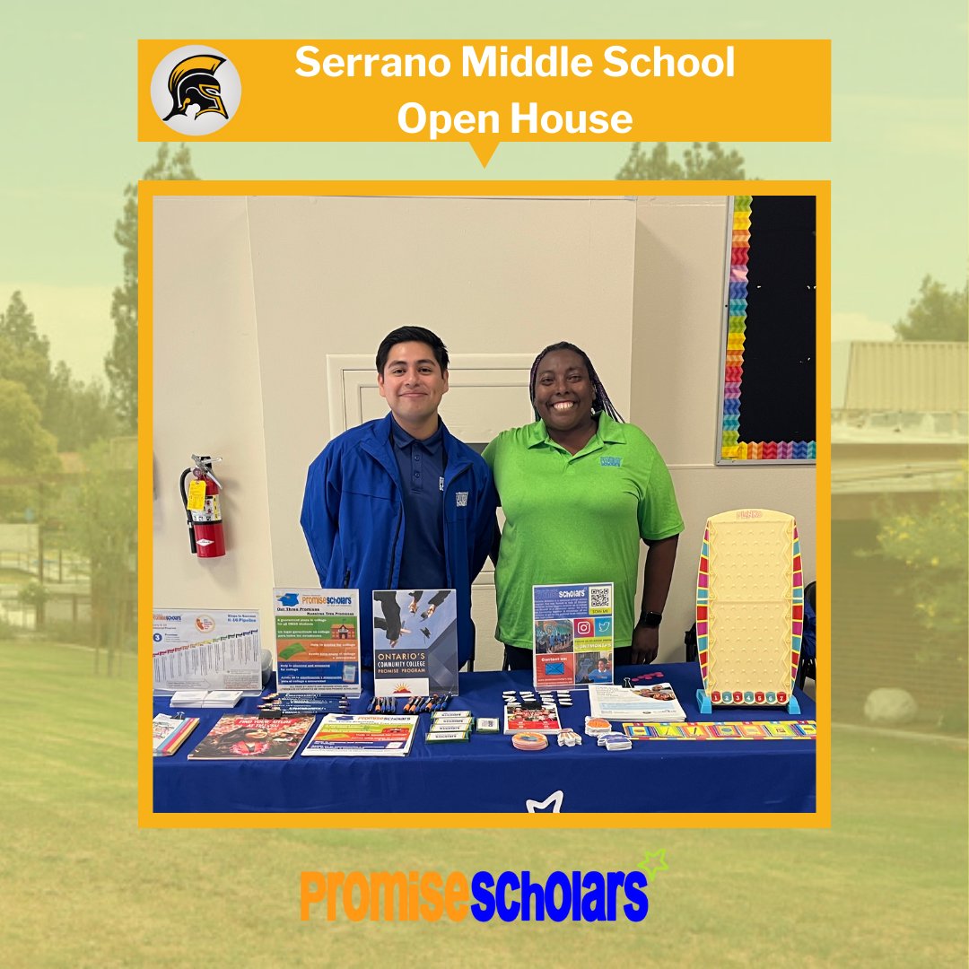 Big thanks to Serrano Middle School for inviting us to their Open House! 🙏 
It was a great time connecting with students &amp; parents about resources for life after high school. 📚✨