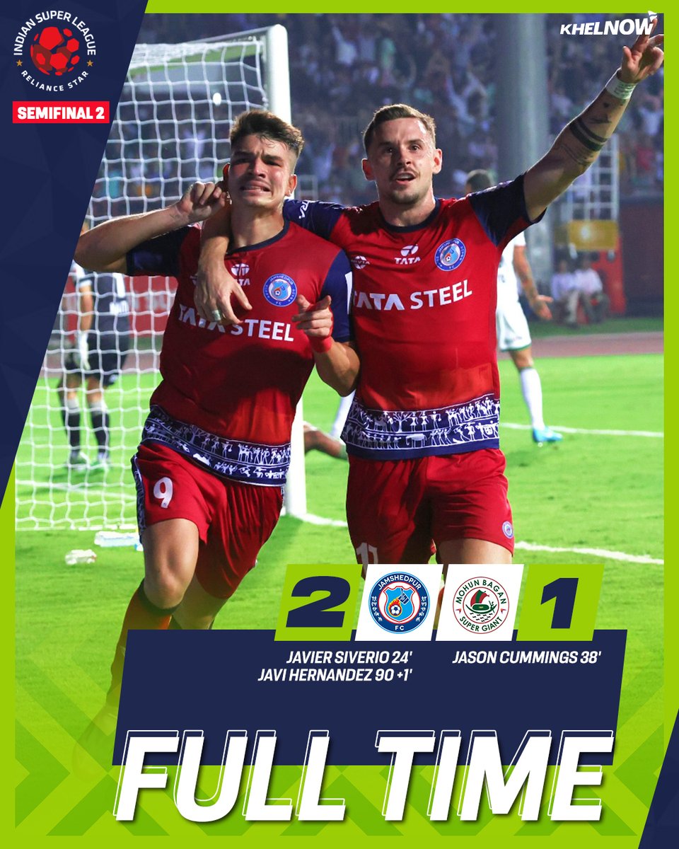 KhelNow's tweet photo. An extra-time goal by Javi Hernandez and Jamshedpur FC take a slender lead as they look for a spot in ISL Final, but an exciting leg at VYBK stands in their way!
#IndianFootball #ISL #LetsFootball #ISLSemis #JFCMBSG https://t.co/b9NwvQwQJX
