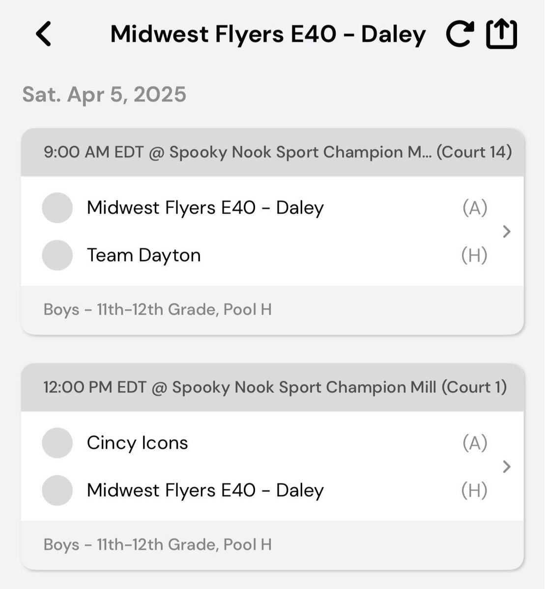 Kale Reynolds (@kale_reynolds13) on Twitter photo My schedule this weekend for the Bearcat Classic at Spooky Nook in Hamilton, OH.
<a href="/MidwestBCDaley/">Midwest Basketball Club Daley</a> <a href="/EdgeBoysBball/">Edgewood Basketball</a>
<a href="/ChrisHicks513/">Chris Hicks</a> <a href="/MiddieDK/">Dustin Kavanaugh</a> My schedule this weekend for the Bearcat Classic at Spooky Nook in Hamilton, OH.
<a href="/MidwestBCDaley/">Midwest Basketball Club Daley</a> <a href="/EdgeBoysBball/">Edgewood Basketball</a>
<a href="/ChrisHicks513/">Chris Hicks</a> <a href="/MiddieDK/">Dustin Kavanaugh</a>