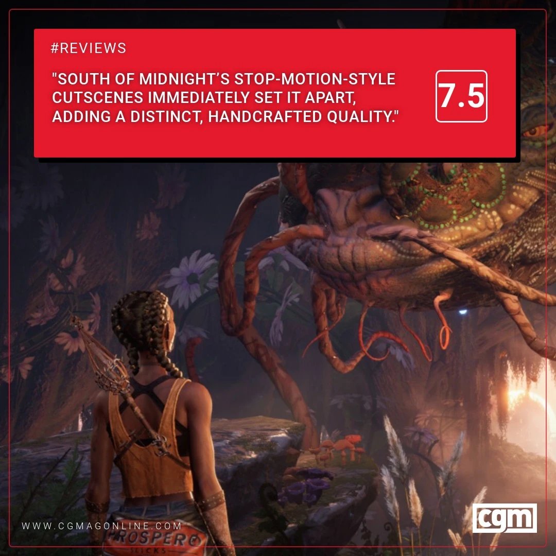 CGMagonline's tweet image. "South of Midnight's stop-motion-style cutscenes immediately set it apart, adding a distinct, handcrafted quality."

cgmagonline.com/review/game/so…

#CompulsionGames #Folktale #SouthofMidnight