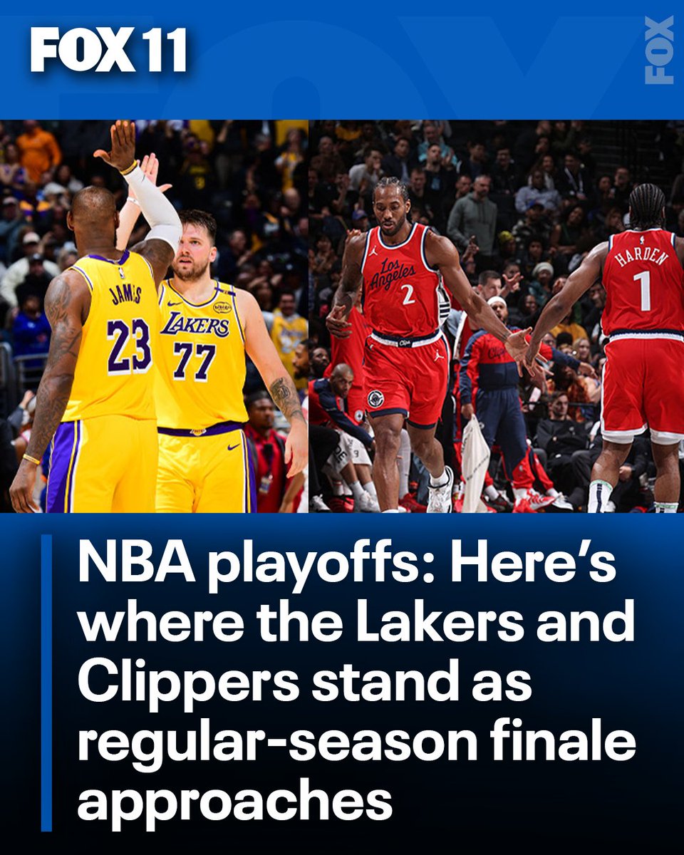NBA PLAYOFF PICTURE: Here's where the LA Lakers and Clippers stand as the end of the NBA regular season approaches.

STORY: foxla.com/sports/nba-pla…
