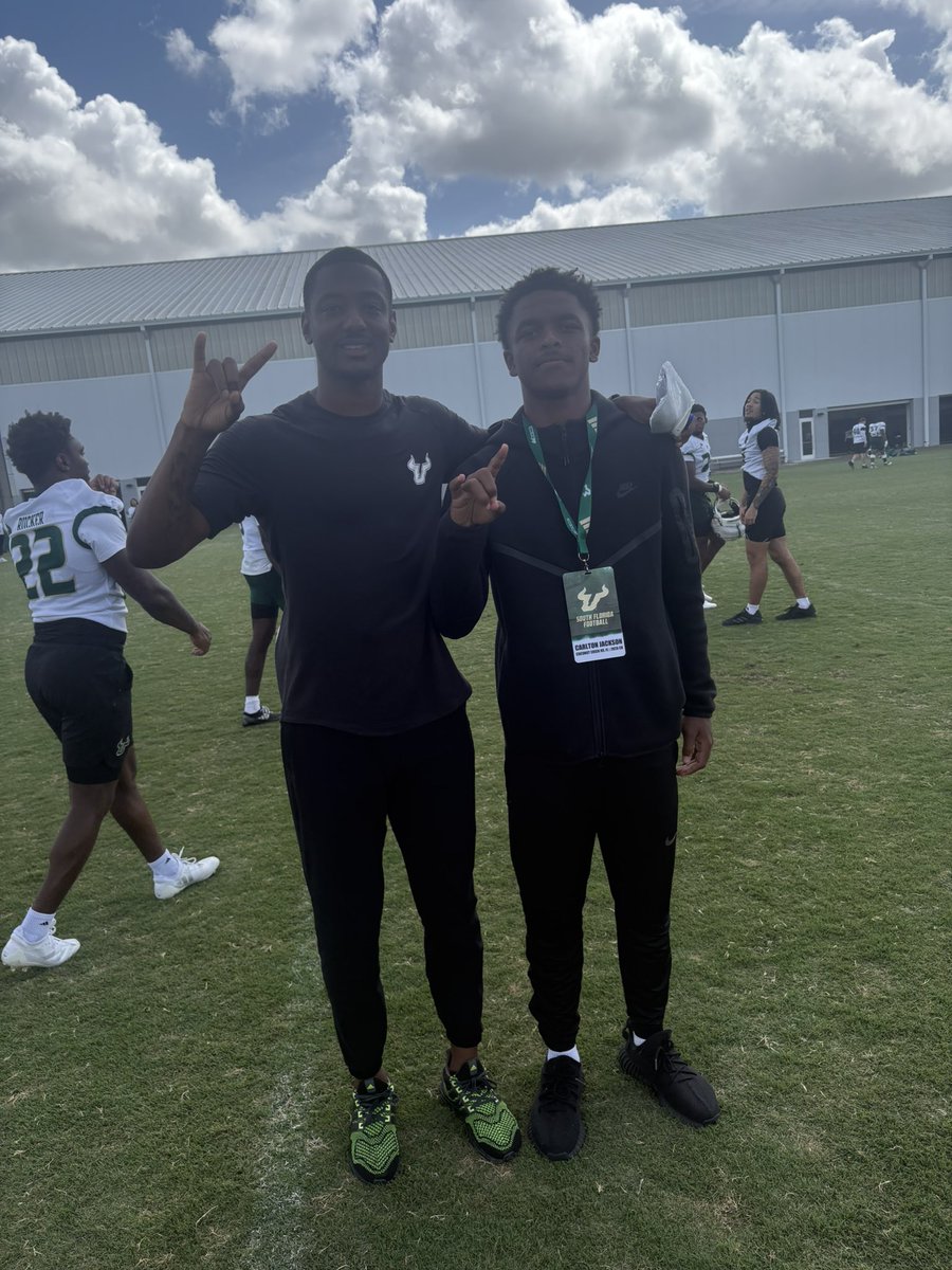 Carlton “cj” Jackson III (@cjackson3_) on Twitter photo Had a great time at USF spring practice this morning <a href="/Coach_DVD/">DeMarcus Van Dyke</a> <a href="/MorganJCardillo/">Morgan Cardillo</a> <a href="/ChadSimmons_/">ChadSimmons</a> <a href="/JohnGarcia_Jr/">John Garcia, Jr.</a> <a href="/KyleFahey_/">Kyle Fahey</a> <a href="/coachyearg/">Chris Yeargin</a> Had a great time at USF spring practice this morning <a href="/Coach_DVD/">DeMarcus Van Dyke</a> <a href="/MorganJCardillo/">Morgan Cardillo</a> <a href="/ChadSimmons_/">ChadSimmons</a> <a href="/JohnGarcia_Jr/">John Garcia, Jr.</a> <a href="/KyleFahey_/">Kyle Fahey</a> <a href="/coachyearg/">Chris Yeargin</a>