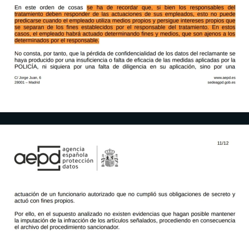 📌 PS-00577-2023 (27.01.2025)
🚨 ¡OJITO!!! 👀
#Archivo #Funcionarios #DNI
📸🖥️ #WhatsApp
✅ Actuación de un funcionario autorizado que no cumplió sus obligaciones de secreto y
actuó con fines propios. 
aepd.es/documento/ps-0… 🧶⤵️