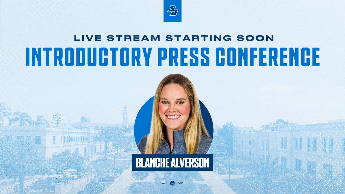 Today's the day!

Tune in at 10:30 AM PST as head coach <a href="/blanchealverson/">Blanche Alverson</a> is introduced to the San Diego community.

🔗: bit.ly/4i3z1yL

#GoToreros