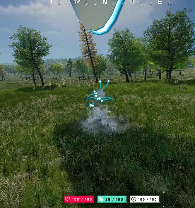 LIFE BEGINS. 
I think: 
Red your life health
White run capacity, when you walk you recover, when you run you expend.
What do you thing about green one?