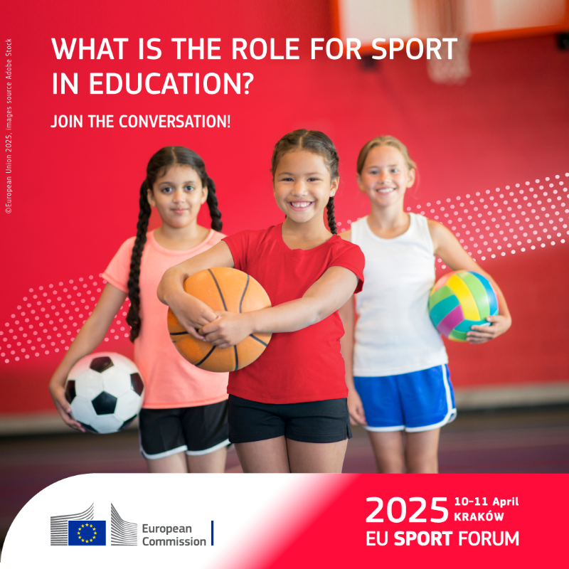 EuSport's tweet photo. What role do sport play in school? More than you might think! 📚⚽

Playing sports in school keeps children active, fosters teamwork, and helps develop essential life skills.

Join the EU Sport Forum to discover more!