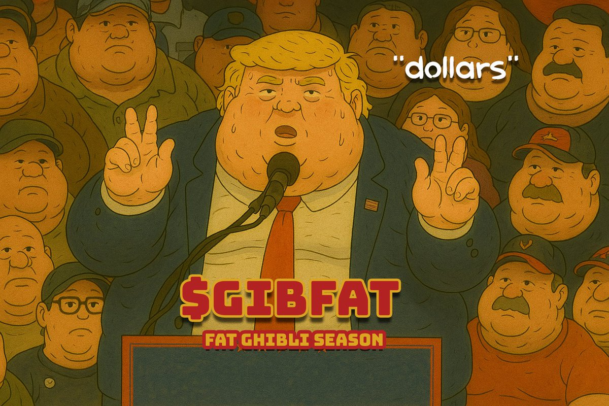 FatGhibliSeason's tweet photo. @realDonaldTrump I love the United States "Dollar" but at this rate, you're better off full porting into the $GIBFAT meme coin on #Solana
Our value is backed by FAT GHIBLI memes and is an unstoppable force.
CA
2qJQgMjRL9sA8zbhz6GBkB5HTucwXHweo7MEv5Akpump
#fatseason #trump #TrumpTariffs #fat https://t.co/nEdHeBJUHh