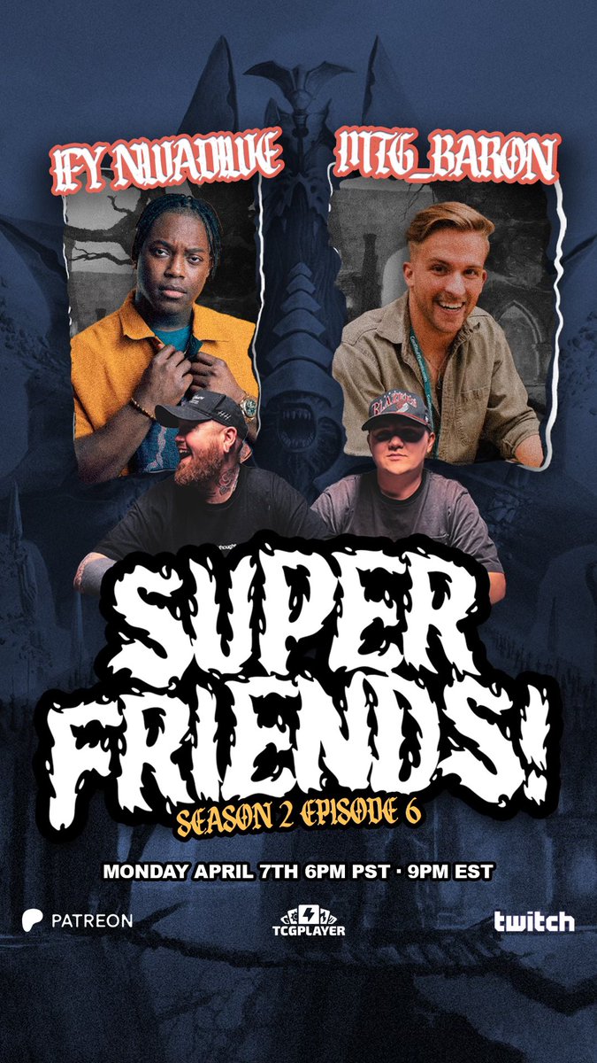 Nik 🔜 MagicCon Vegas (@mrnikstone) on Twitter photo Clear your schedules for next Monday, April 7th because we’ve got another pair of all star guests! Joining us will be <a href="/IfyNwadiwe/">IFY | Away from Xitter</a> + <a href="/MTG_Baron/">Brendan Rollin Temur Terror 🌲💧🔥</a> for some commander & chaos. Have a great weekend! Clear your schedules for next Monday, April 7th because we’ve got another pair of all star guests! Joining us will be <a href="/IfyNwadiwe/">IFY | Away from Xitter</a> + <a href="/MTG_Baron/">Brendan Rollin Temur Terror 🌲💧🔥</a> for some commander & chaos. Have a great weekend!