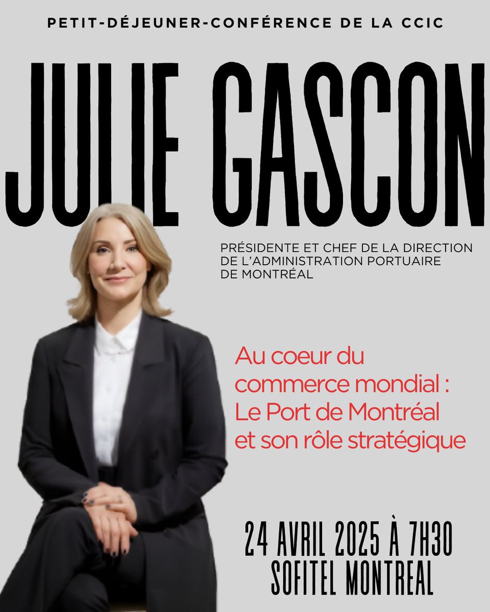 🚢 Petit-déjeuner-conférence avec Julie Gascon : Au cœur du commerce mondial : Le Port de Montréal et son rôle stratégique

Saviez-vous que le Port de Montréal est le deuxième plus grand port du Canada et un acteur clé du commerce international ? En 2023, il a manutentionné plus