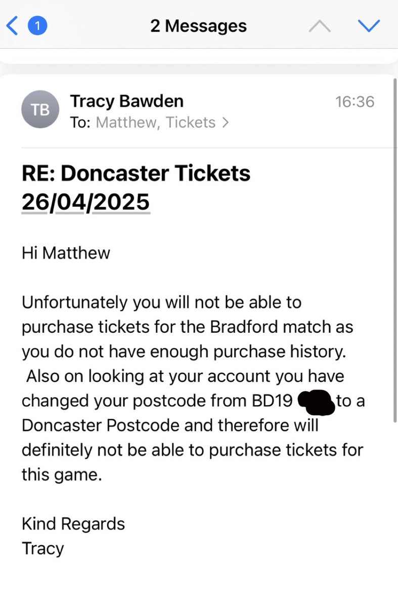 Donny home end tickets going well, cheers Tracy #BCAFC #DRFC