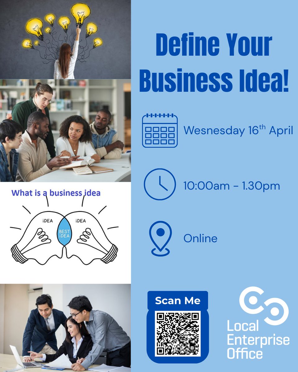 🚀 Define Your Business Idea Workshop🚀

Venue: Online
Date: Wednesday, 16th April 2025
Time: 10:00 AM - 1:30 PM

🔗 Book your spot now: localenterprise.ie/Meath/Training…
