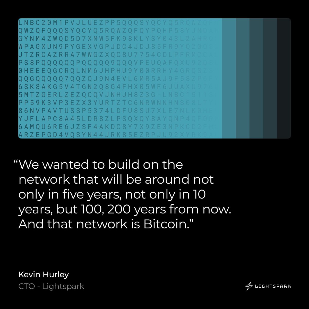 Not just 5 or 10 years. 100, 200 years from now. The future of money is  built to last. We believe in the staying power of The Bitcoin Network. Just  ask our CTO, @kphur. ⚡️