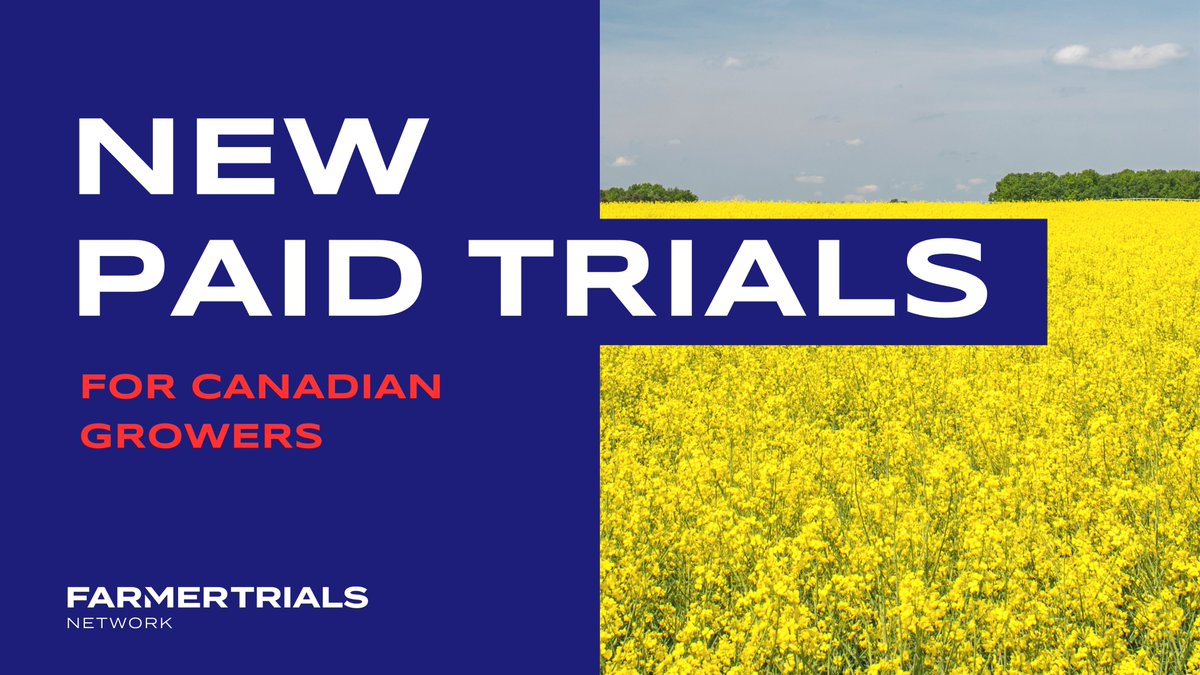 INTENT_Trials's tweet photo. Get paid to participate in ag product trials.  
We’re recruiting farmers in Alberta, Saskatchewan, and Manitoba to test new products on your farm.
https://t.co/aSCswK2iGz https://t.co/OSXURJ4QoA