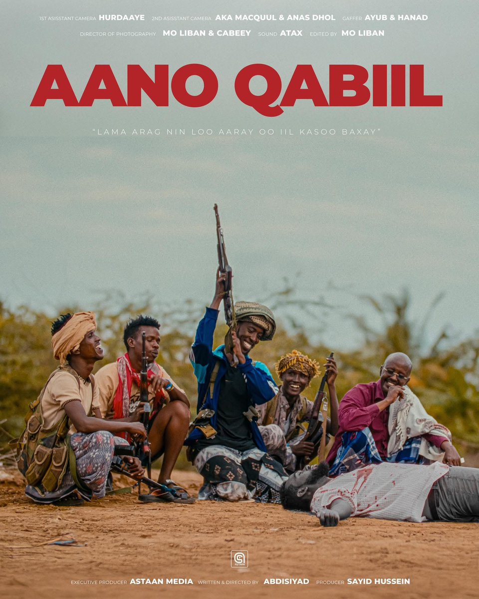 “Lama arag nin loo aaray oo iil kasoo baxay.”

Isbuuca Filimada Gaagaaban - 

AANO QABIIL 🎬 

Ka Daawo Astaan Jimcaha 7:00 PM

Directed by Abdisiyaad