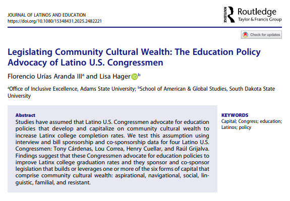 Dr. Florencio U. Aranda III (@fuaiii) on Twitter photo Beyond thrilled for this second publication with my amazing friend and co-authour, Dr. <a href="/lisanhager/">Lisa Hager</a>!
Thank you to our amazing Latino leaders <a href="/RepRaulGrijalva/">Raul M. Grijalva</a>
<a href="/RepLouCorrea/">Rep. Lou Correa</a> <a href="/RepCuellar/">Rep. Henry Cuellar</a>
<a href="/RepCardenas/">Rep. Tony Cรกrdenas</a> for sharing your narratives with us.
๐๐คโค๏ธ
#DrFlorencioUArandaIII #DrLisaHager Beyond thrilled for this second publication with my amazing friend and co-authour, Dr. <a href="/lisanhager/">Lisa Hager</a>!
Thank you to our amazing Latino leaders <a href="/RepRaulGrijalva/">Raul M. Grijalva</a>
<a href="/RepLouCorrea/">Rep. Lou Correa</a> <a href="/RepCuellar/">Rep. Henry Cuellar</a>
<a href="/RepCardenas/">Rep. Tony Cรกrdenas</a> for sharing your narratives with us.
๐๐คโค๏ธ
#DrFlorencioUArandaIII #DrLisaHager
