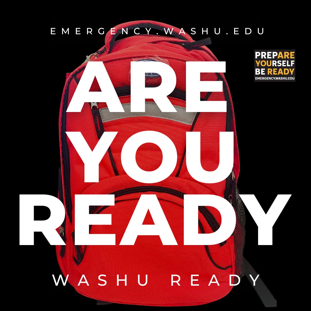 🌀 Are You Ready? Are You WashU Ready?

📲 Have you downloaded the WashU Safe App? 
📑 Do you have an emergency plan with contacts, health info, and prescriptions? 
🎒 Got a Go-Kit in your dorm or car?
Don’t worry—we’re here to help! 
💬 Have questions? #AskMike 
🌐 Visit