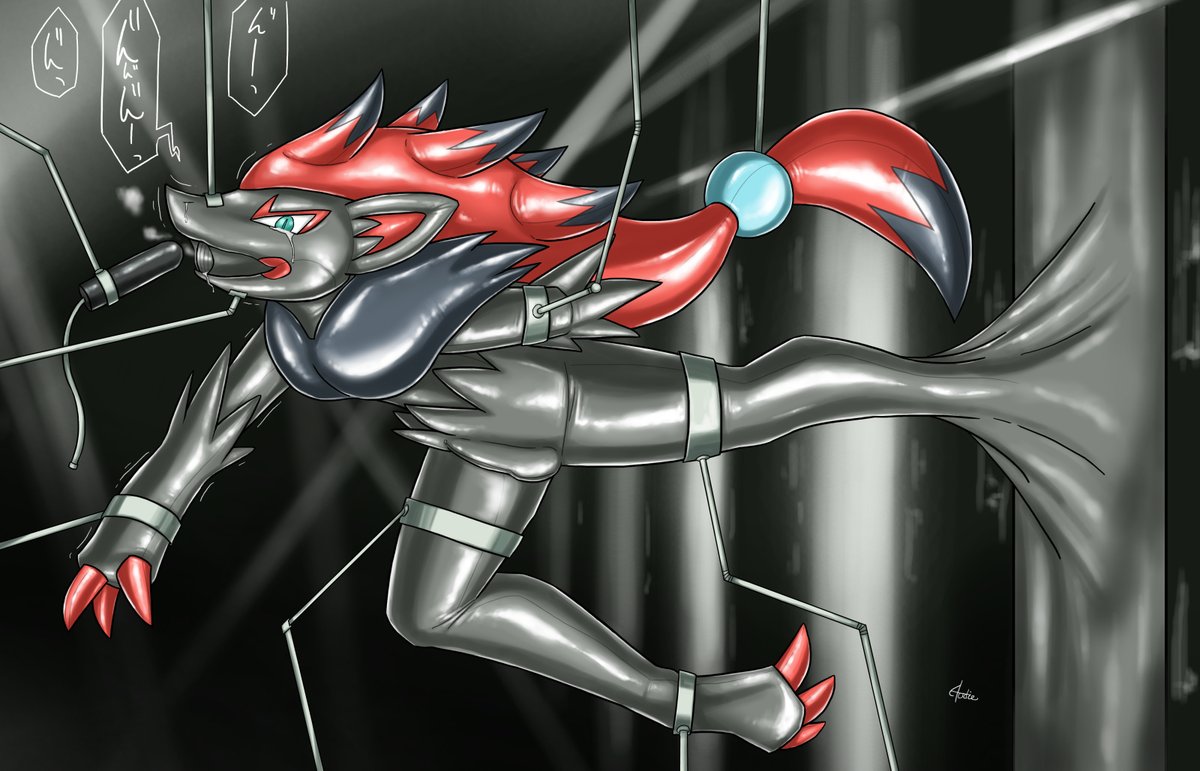 【過去絵4K版】
富裕層向けの愛玩動物用の元人間ポケモン製造工場
アナログのラフと完成版です
この時はまだ(出張先の宿とかで)ネタをスケッチしてデジタルで～っていう感じが主でした。 