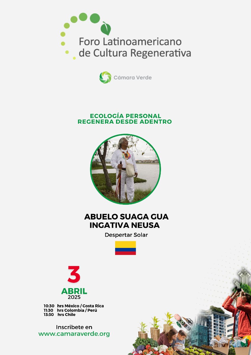 Estamos trasmitiendo en vivo nuestro Foro Latinoamericano de Cultura Regenerativa y esta charla no puedes, perdértela entra ya estamos iniciando youtube.com/watch?v=_1SwQN…

Si deseas recibir las grabaciones de este foro de 2 días inscríbete aquí: camaraverde.org/foro-de-cultur…