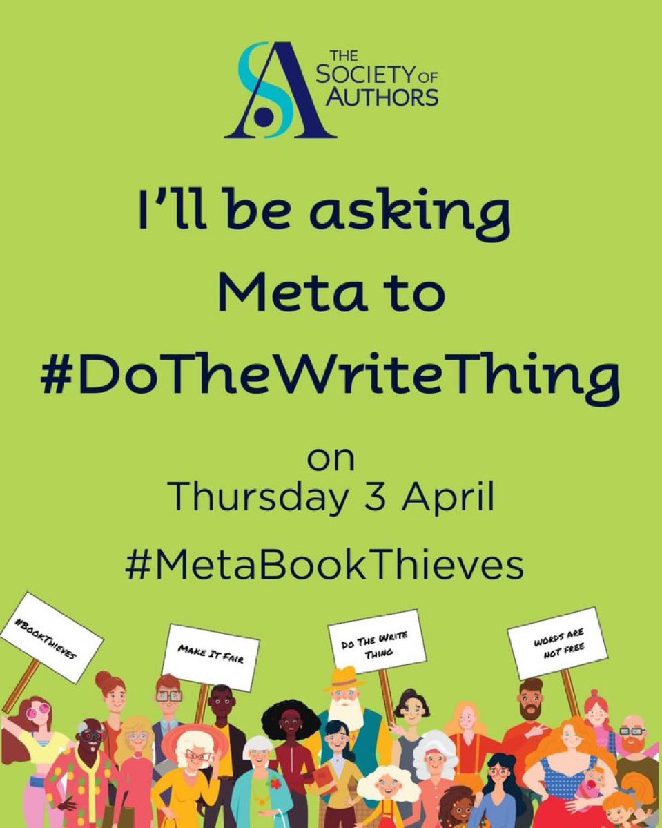 Come on <a href="/Meta/">Meta</a> #DoTheWriteThing and compensate writers for stealing their work for AI. <a href="/Soc_of_Authors/">The Society of Authors</a> #bookthieves