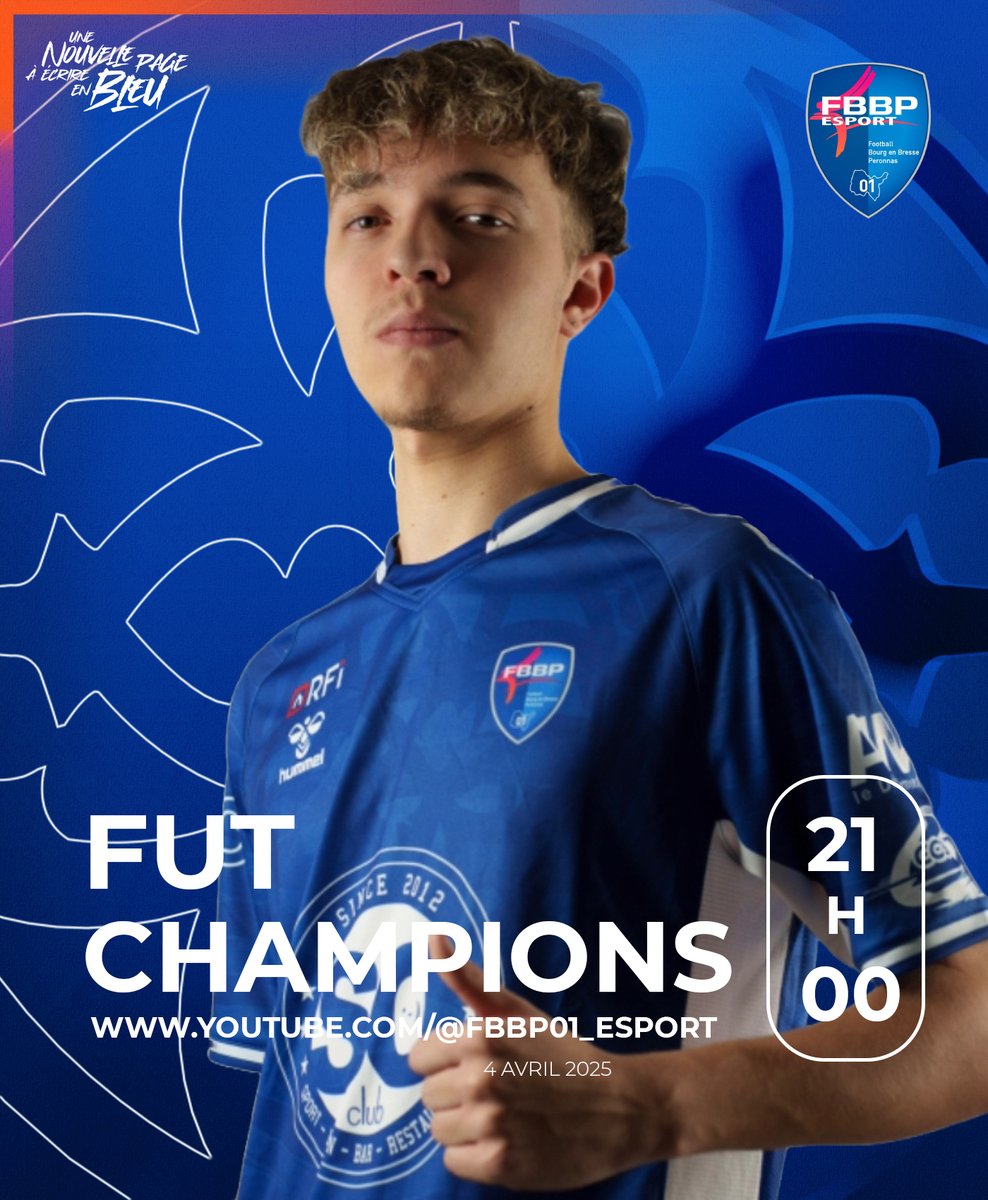 Ce soir, c'est FUT CHAMPIONS pour notre Burgien Matéo <a href="/matspurs67/">mat_spurs</a> 🔵⚪️

⏲️21h00
📺youtube.com/@FBBP01_Esport
🕹️#FC25

#TeamFBBP01