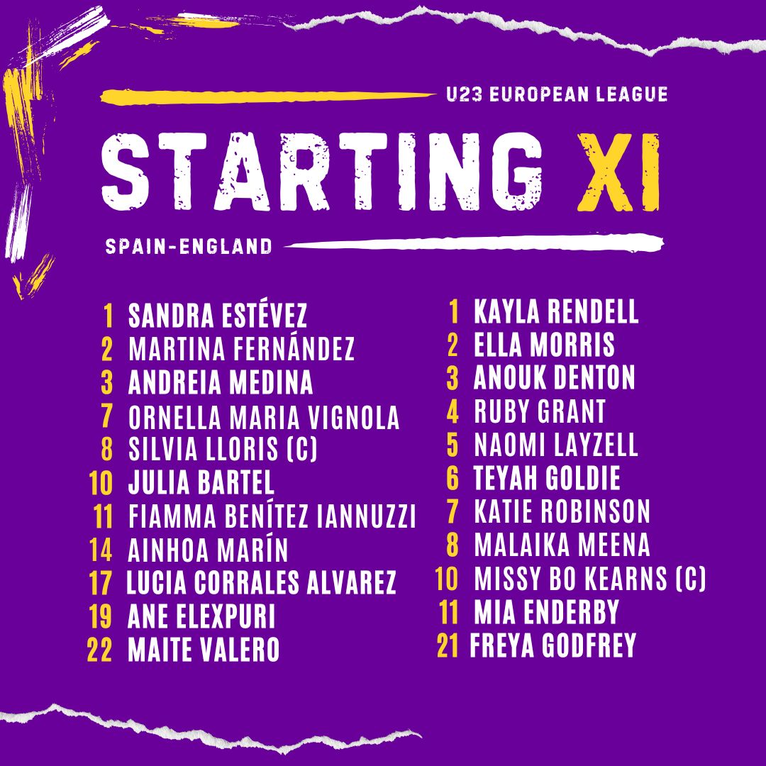 GirlsontheBall's tweet image. TEAMS 📋 | How Spain U23s + England U23s line up this afternoon:

A first England U23s start for Malaika Meena + Freya Godfrey. Missy Bo Kearns captains. 

Familar face in the Spanish line-up for Barclays WSL fans. Chelsea/Liverpool's Julia Bartel starts.

#ESPENG |
