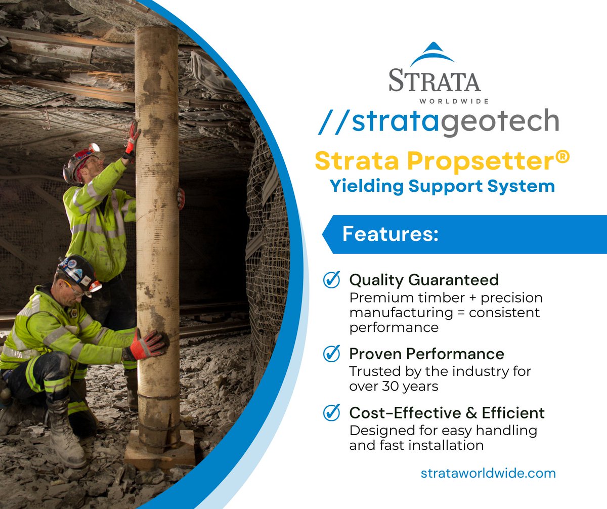 Tried. Trusted. Timber.
For over 30 years, Strata’s timber roof supports have delivered dependable performance in underground environments — with the Propsetter leading the way.
 
 Explore our full range of roof supports:
lnkd.in/eg_qy7qi