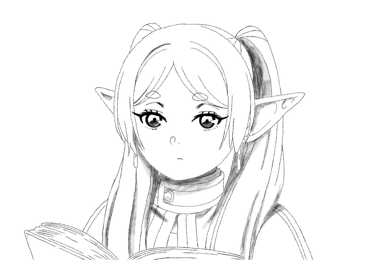 alfamarika's tweet photo. Some frieren art too and littel shadowing, i think this is the best eyes i ever did https://t.co/7VtMzlKCAW