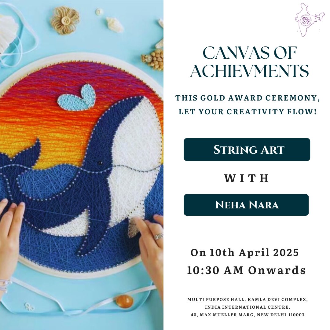 Mark your Calendars to experience “String Art by Neha Nara” as we celebrate our 2025 Gold Award Ceremony on April 10th✨

Don’t forget to be a part of the sparkle, the glitter and the art that connects us all!

#GoldAwardCeremony #StringArt