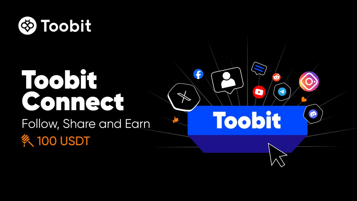 🚀 Toobit Connect: Follow, Share, Win 100 USDT!
Already scrolling? Turn that into 💸.

Tap in &amp; complete the tasks 👉 rewards.taskon.xyz/quest/682129594
It’s simple: follow ➕ share = chance to win 💰

🎉 Winners picked at random — your scroll might just pay off.

#ToobitConnect