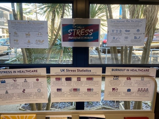 We're hoping to raise your awareness of stress

by telling those parked outside our library that they've left their lights on...

Only joking.

Stress-free library services and study only at PHU!