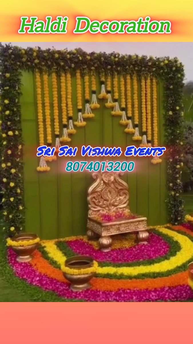 ShivanathG12345's tweet photo. #haldiceremony#haldidecoration#stagedecoration#srisaivishwaevents#kushaiguda https://t.co/shUy60zdPr