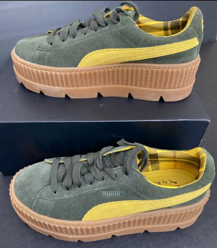 RonnieLewis4's tweet photo. #Puma #Fenty #Rihanna #Suede #Cleated #Creeper #Platform Womens Green #Sneakers Sz 8.5 https://t.co/8nMM5jksmG #eBay via @eBay https://t.co/FwQh1sTAGl