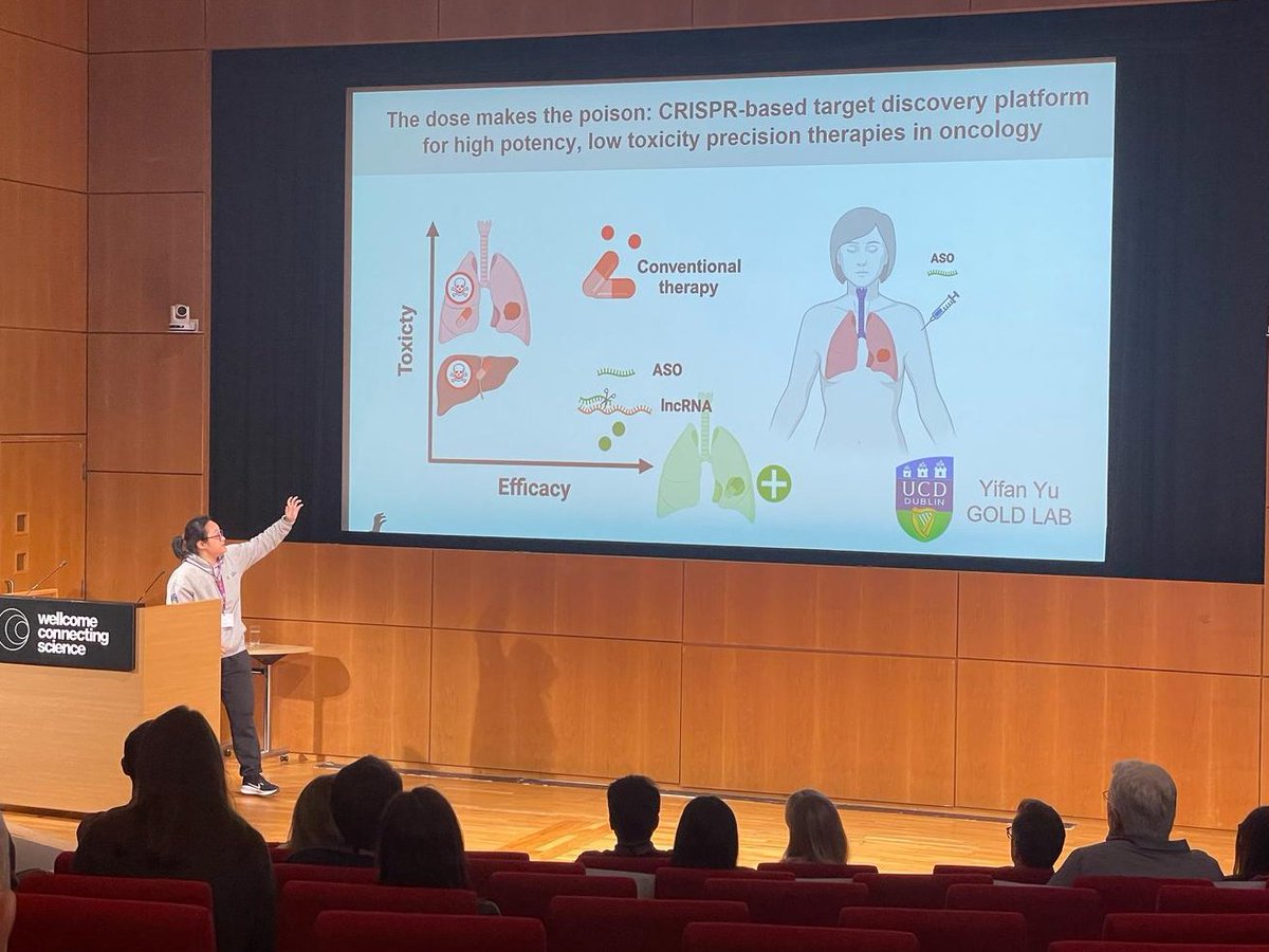 🧬PhD student, Yifan Yu, presenting our latest #CRISPR work at #CRISPR25 - CRISPR and Beyond: Perturbations at Scale to Understand Genomes.

Well done Yifan👏